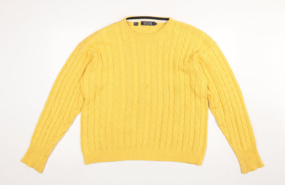 Mens UK Size L Maine New England Yellow Pullover Jumper