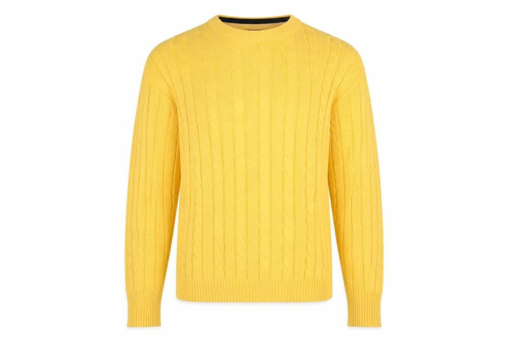 Mens UK Size L Maine New England Yellow Pullover Jumper