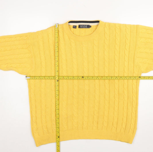 Mens UK Size L Maine New England Yellow Pullover Jumper