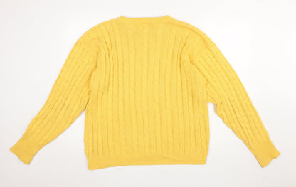 Mens UK Size L Maine New England Yellow Pullover Jumper
