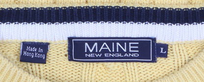Mens UK Size L Maine New England Yellow Pullover Jumper