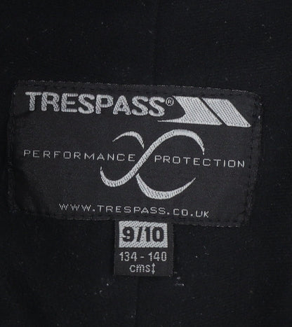 Trespass Boys Black Snow Pants 9-10 Years Waterproof Winter Trousers