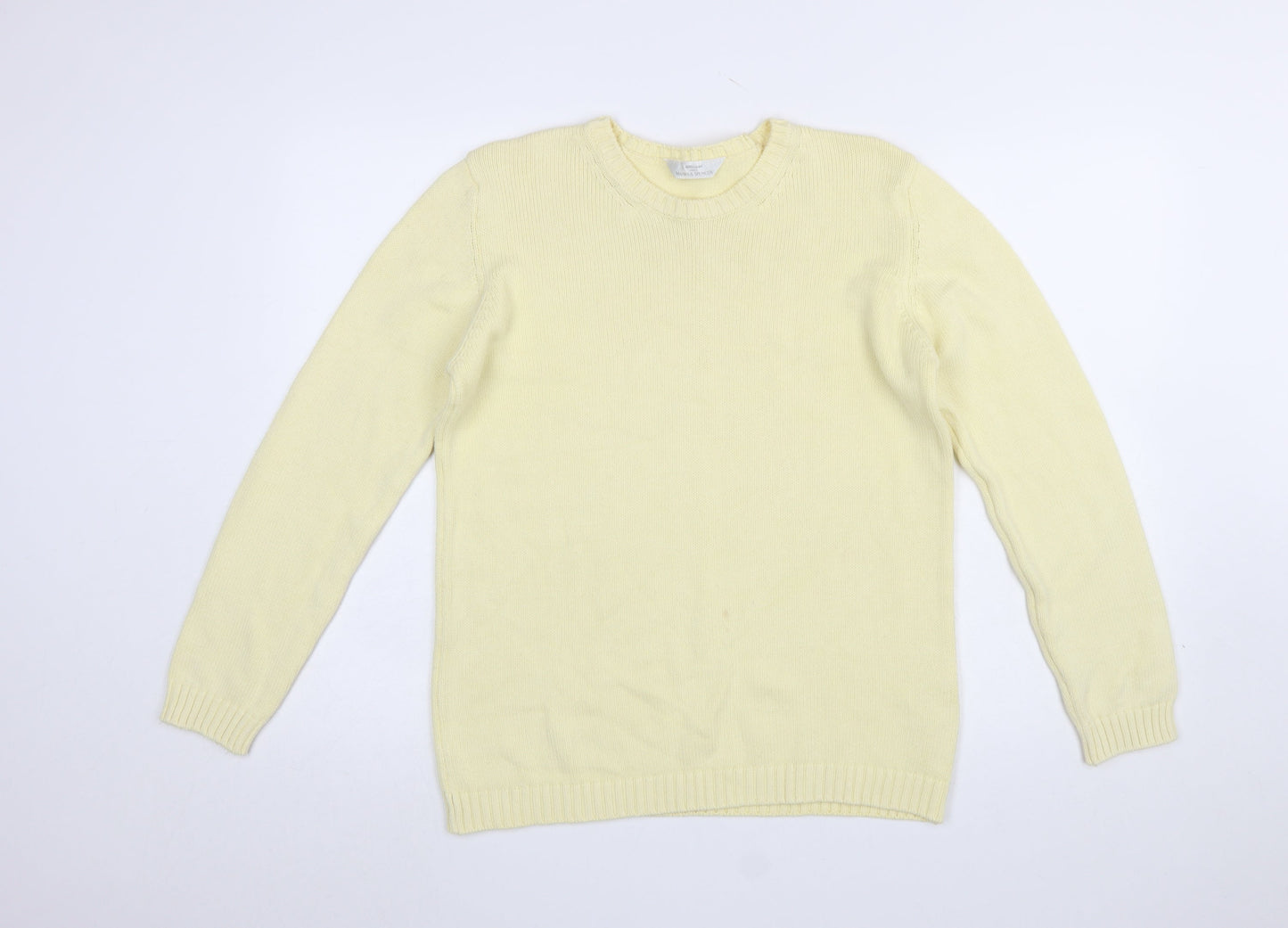 Marks & Spencer Women’s Beige Cotton Crew Neck Jumper Size 12