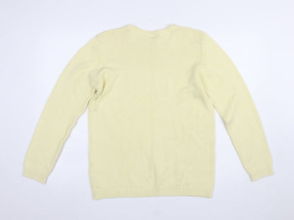 Marks & Spencer Women’s Beige Cotton Crew Neck Jumper Size 12