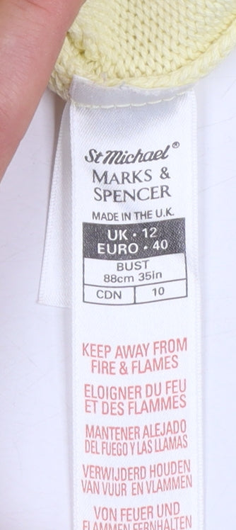 Marks & Spencer Women’s Beige Cotton Crew Neck Jumper Size 12