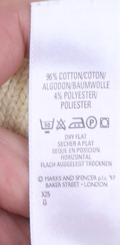 Marks & Spencer Women’s Beige Cotton Crew Neck Jumper Size 12