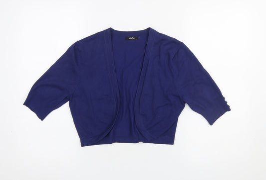 Womens UK Size 14 M&Co Blue Cardigan Jumper