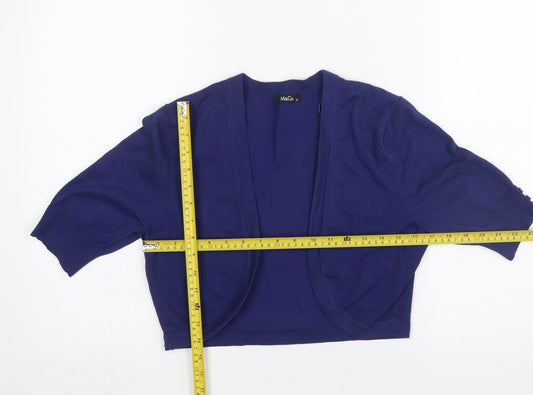 Womens UK Size 14 M&Co Blue Cardigan Jumper