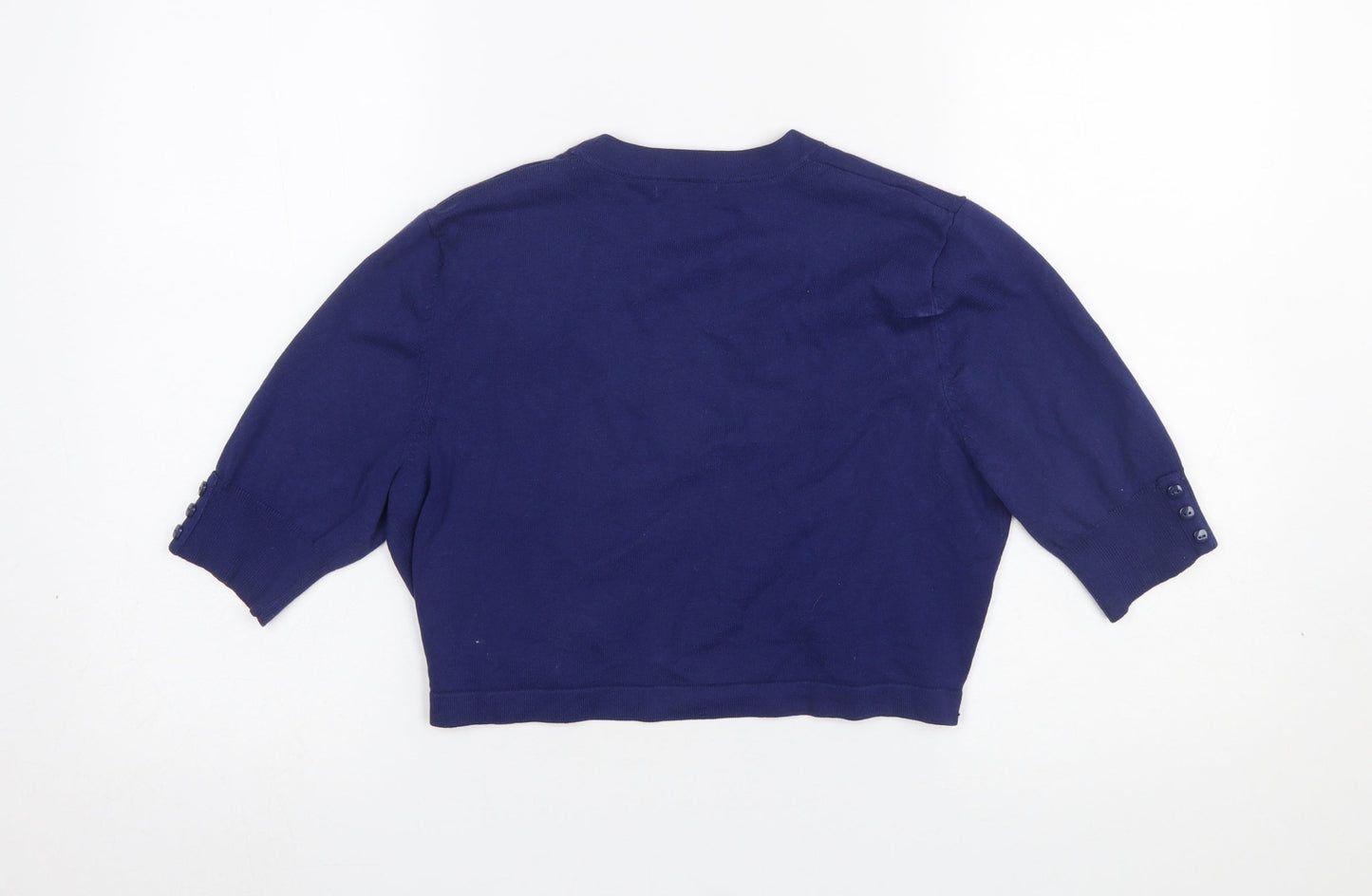 Womens UK Size 14 M&Co Blue Cardigan Jumper