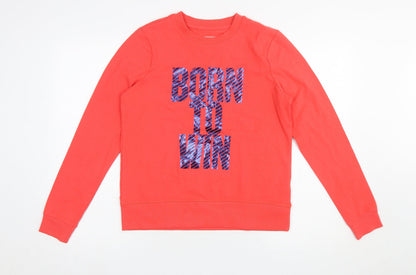 Womens UK Size M Piazza Italia Red Pullover Sweatshirt