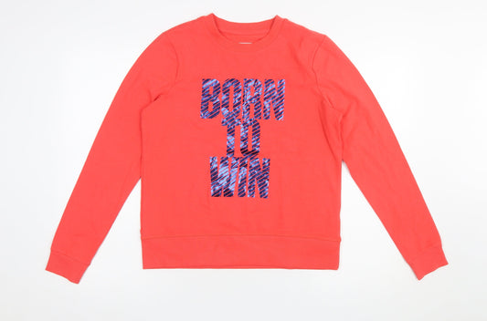 Womens UK Size M Piazza Italia Red Pullover Sweatshirt