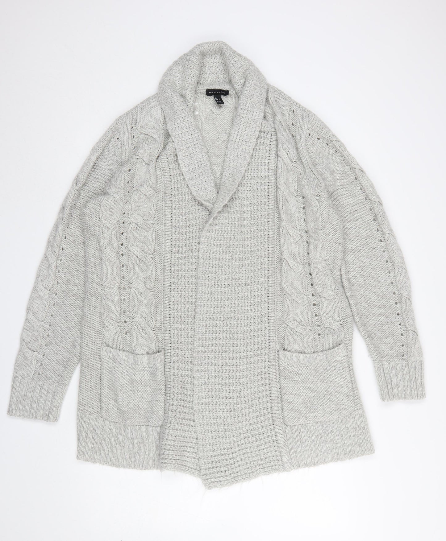 Womens UK Size L New Look Grey Cardigan Jumper