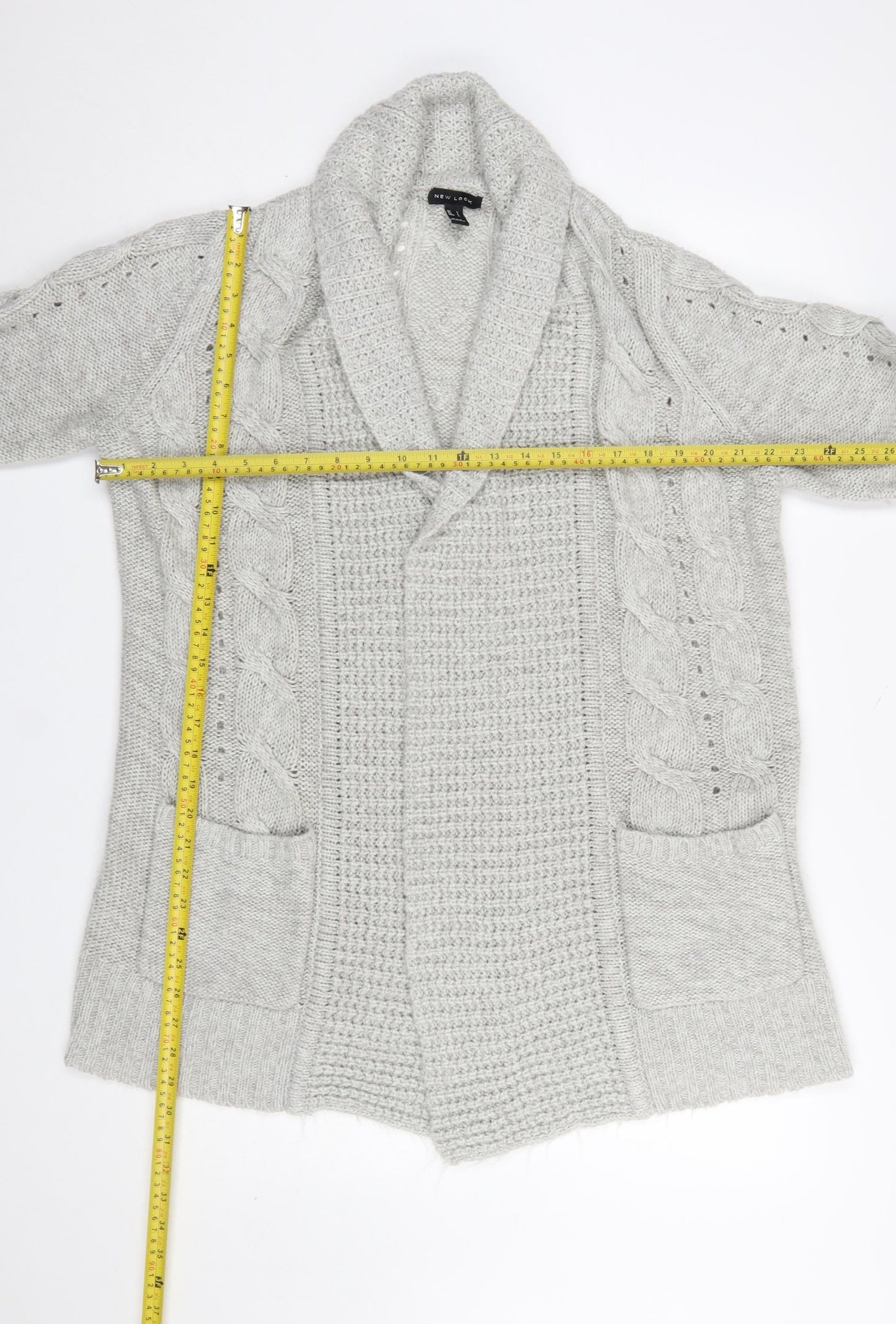 Womens UK Size L New Look Grey Cardigan Jumper