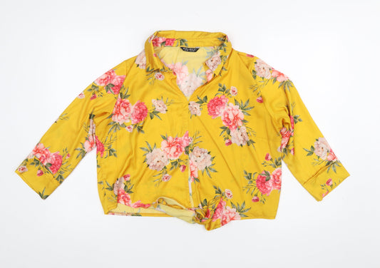 Womens UK Size 12 Select Yellow Cropped Blouse
