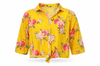 Womens UK Size 12 Select Yellow Cropped Blouse