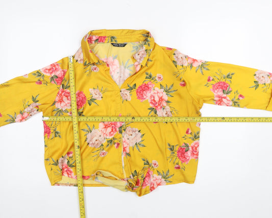 Womens UK Size 12 Select Yellow Cropped Blouse