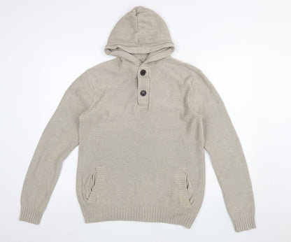 Mens UK Size M H&M Beige Henley Jumper