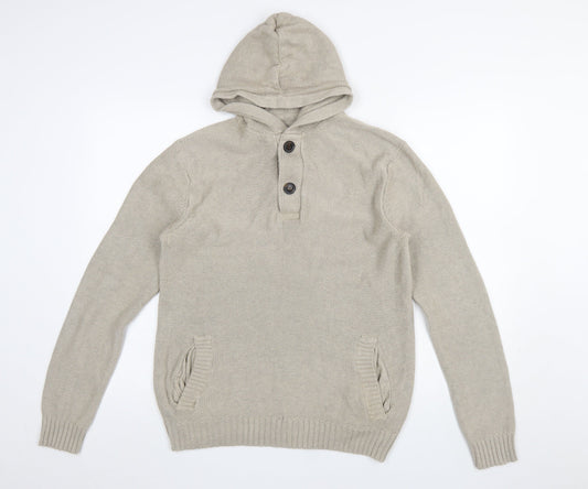 Mens UK Size M H&M Beige Henley Jumper
