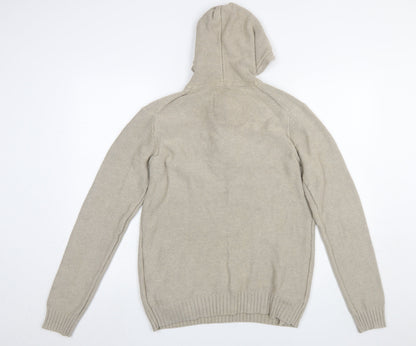Mens UK Size M H&M Beige Henley Jumper