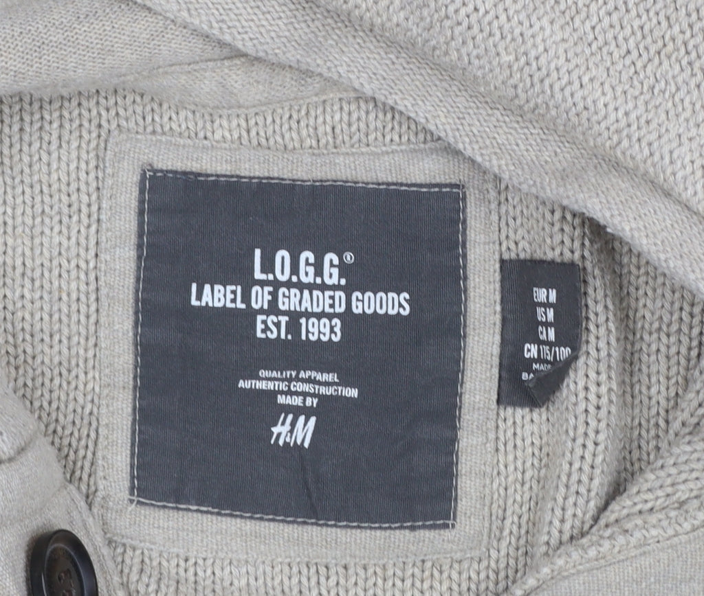 Mens UK Size M H&M Beige Henley Jumper