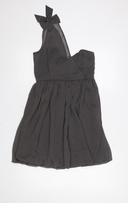 GED London Women’s Grey One Shoulder Short Party Dress Size 8