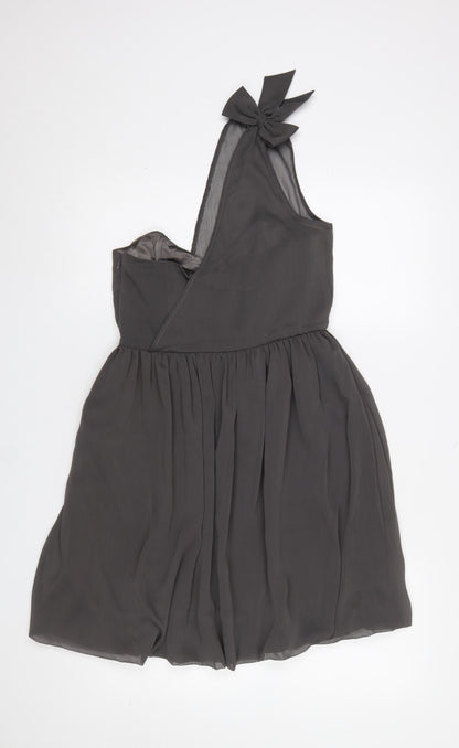 GED London Women’s Grey One Shoulder Short Party Dress Size 8