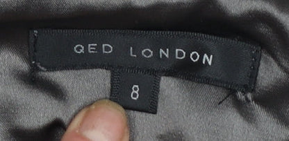 GED London Women’s Grey One Shoulder Short Party Dress Size 8