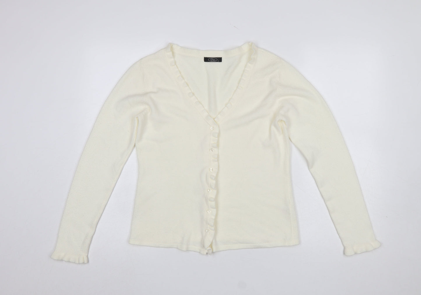 Womens UK Size S BM Ivory Cardigan Jumper