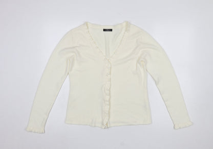 Womens UK Size S BM Ivory Cardigan Jumper