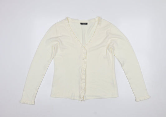 Womens UK Size S BM Ivory Cardigan Jumper
