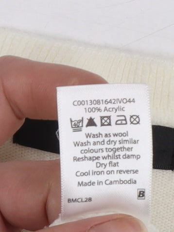 Womens UK Size S BM Ivory Cardigan Jumper