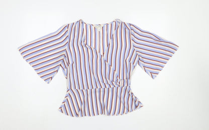 Womens UK Size 10 Miss Selfridge Multicoloured Wrap Blouse
