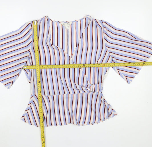 Womens UK Size 10 Miss Selfridge Multicoloured Wrap Blouse