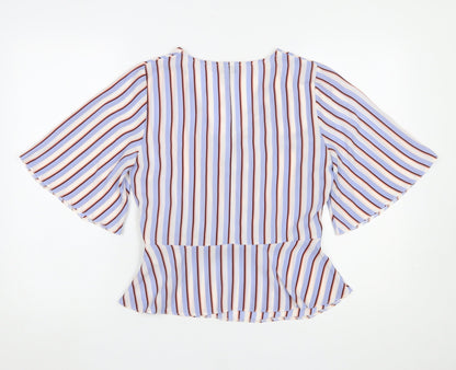 Womens UK Size 10 Miss Selfridge Multicoloured Wrap Blouse