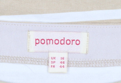 Womens UK Size 16 Pomodoro Beige Basic T-Shirt