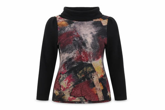 Chianti Womens Multicoloured Roll Neck Long Sleeve Top Size 18