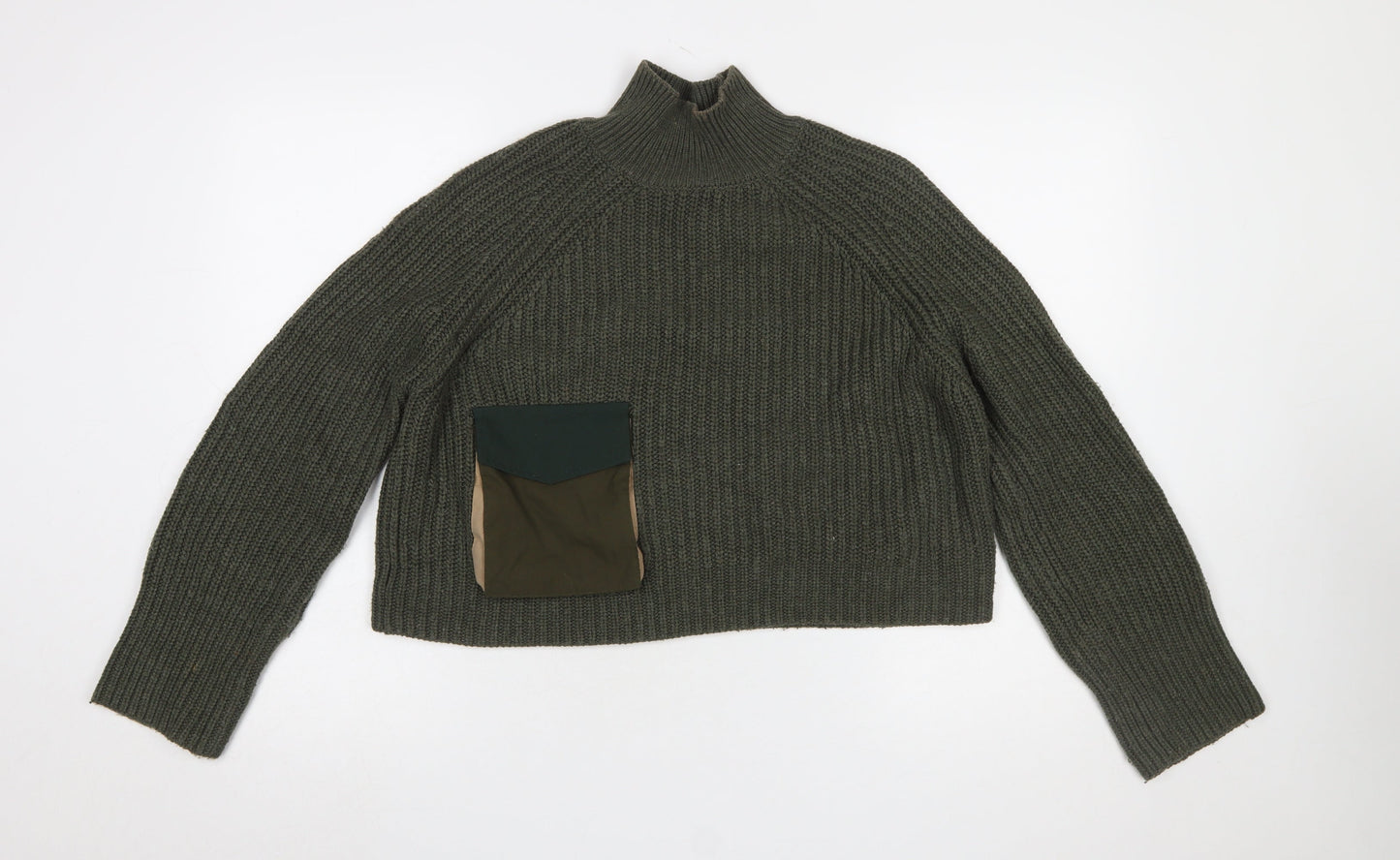 Womens UK Size 12 Zara Green Pullover Jumper