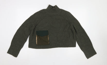 Womens UK Size 12 Zara Green Pullover Jumper