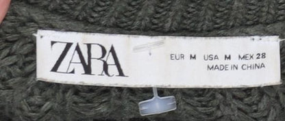 Womens UK Size 12 Zara Green Pullover Jumper