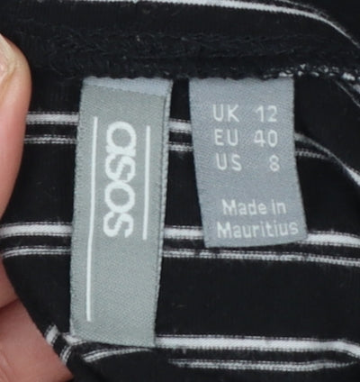 Womens UK Size 12 ASOS Black Basic T-Shirt