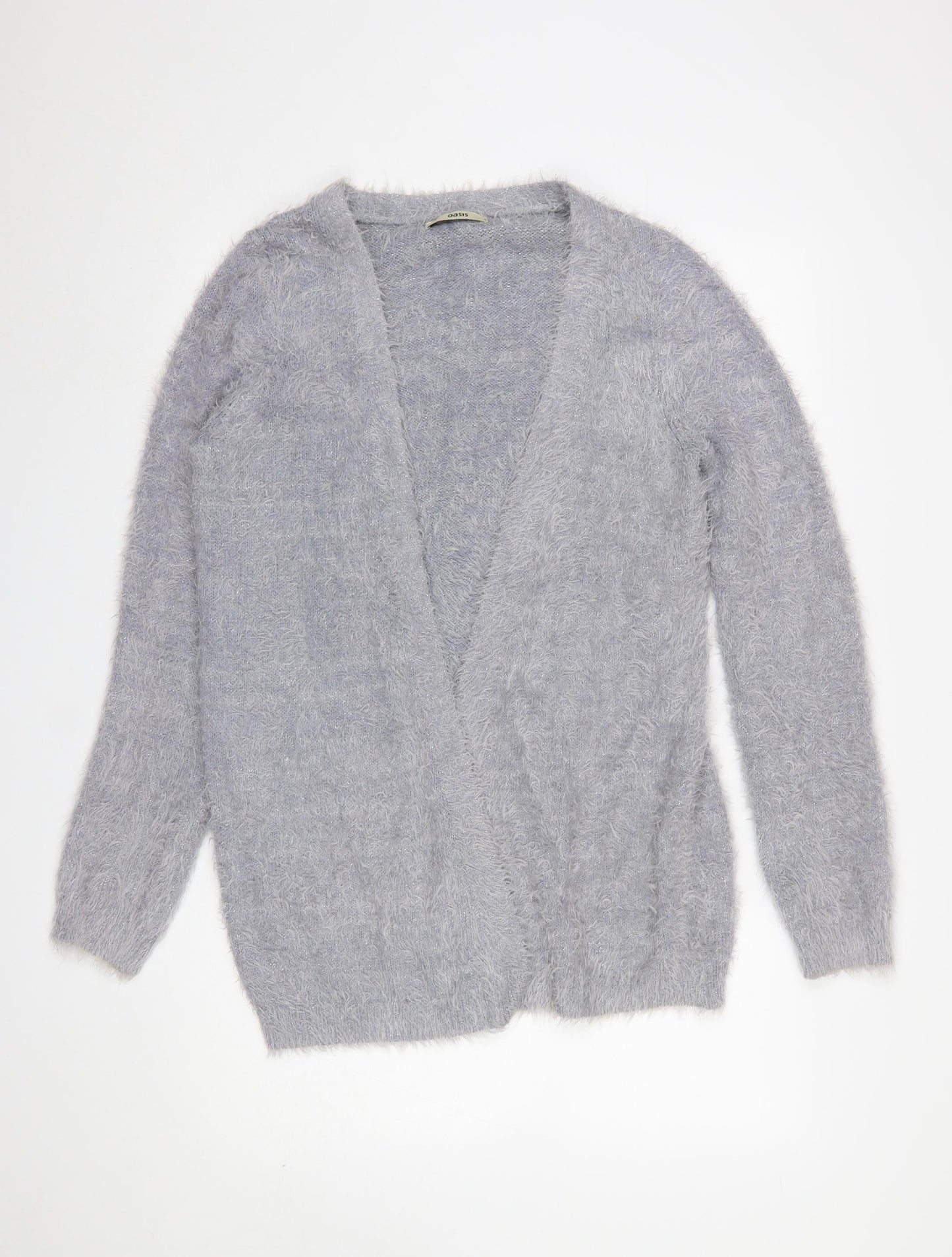 Womens UK Size S Oasis Grey Cardigan Jumper