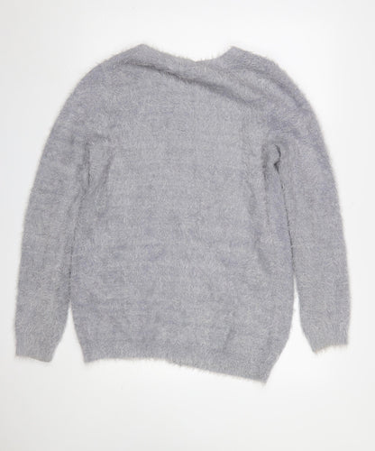 Womens UK Size S Oasis Grey Cardigan Jumper