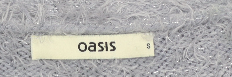 Womens UK Size S Oasis Grey Cardigan Jumper