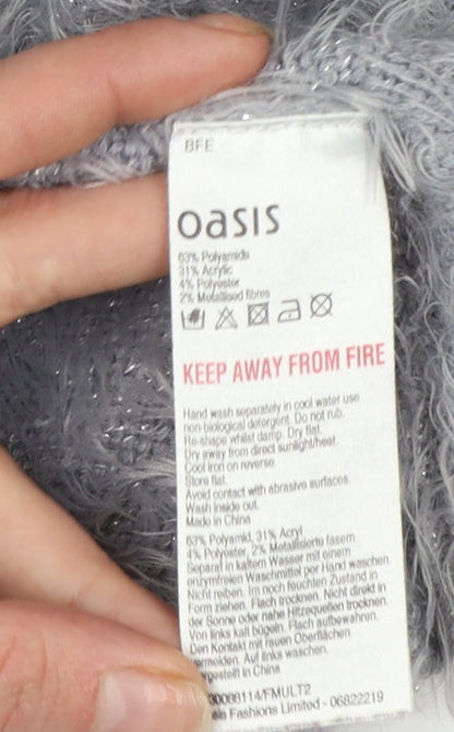 Womens UK Size S Oasis Grey Cardigan Jumper