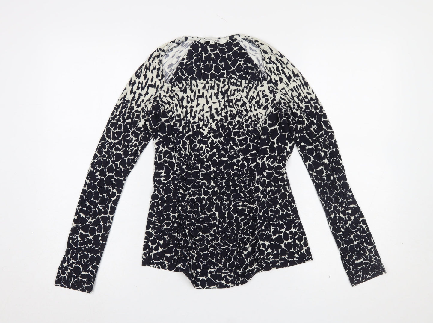 Damsel in a Dress Women’s Black Animal Print Long Sleeve Wrap Blouse Size 10