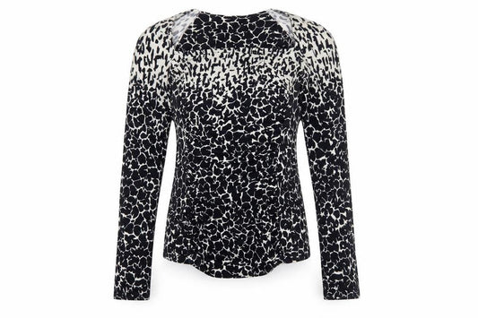 Damsel in a Dress Women’s Black Animal Print Long Sleeve Wrap Blouse Size 10