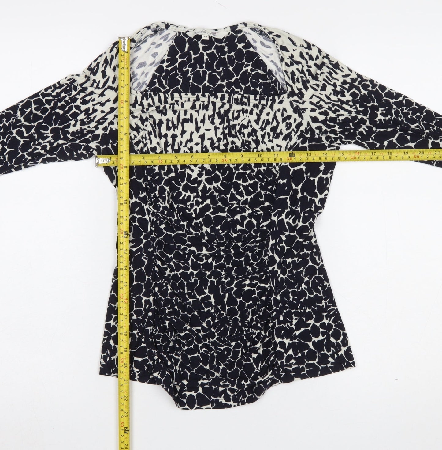 Damsel in a Dress Women’s Black Animal Print Long Sleeve Wrap Blouse Size 10