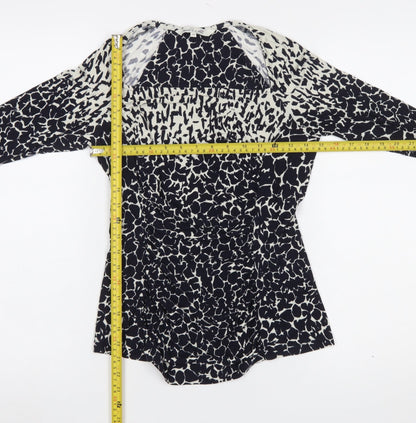 Damsel in a Dress Women’s Black Animal Print Long Sleeve Wrap Blouse Size 10