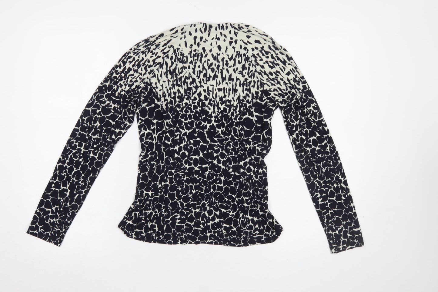 Damsel in a Dress Women’s Black Animal Print Long Sleeve Wrap Blouse Size 10
