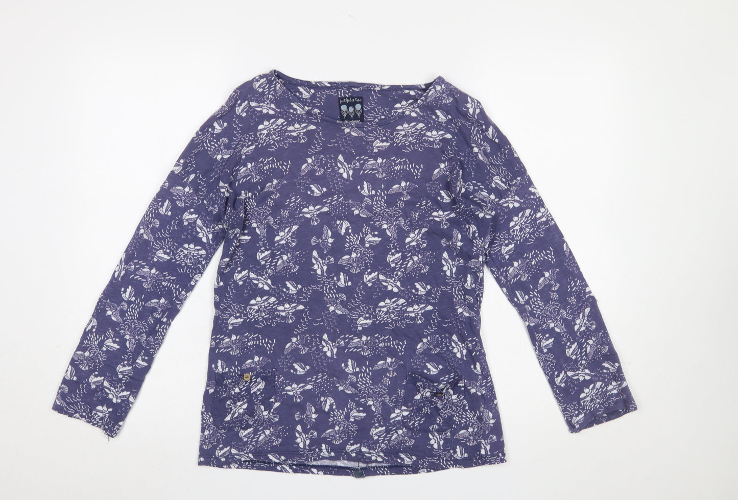 Womens UK Size 12 Mantaray Purple Basic T-Shirt